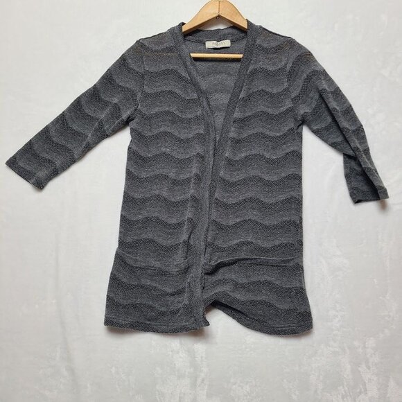 Romy Womens Open Front Cardigan Gray Size S Front Pockets - Picture 2 of 9